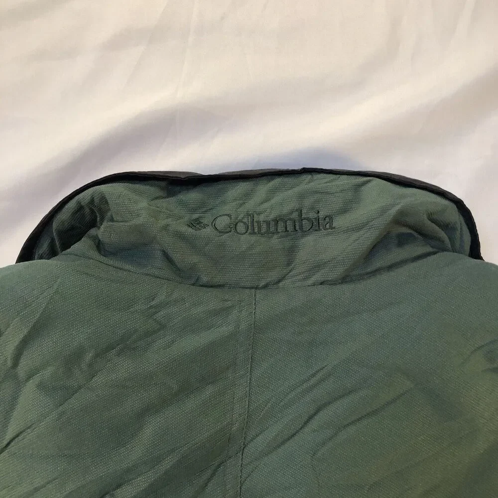 Columbia Sportswear Green Tan Colorblock Fleece Lined Winter Coat Men's Medium